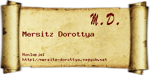 Mersitz Dorottya névjegykártya